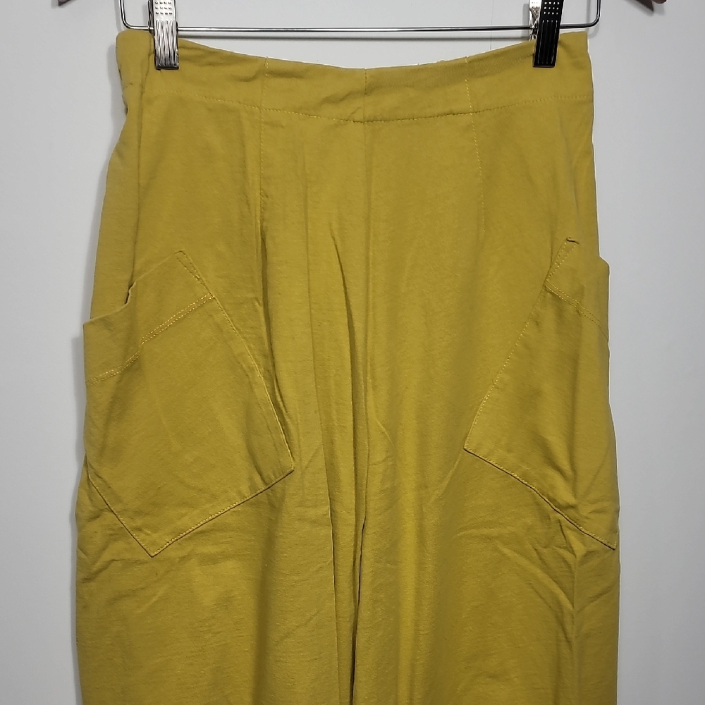 Free People Beach Barrel Mustard Yellow Palazzo Pants